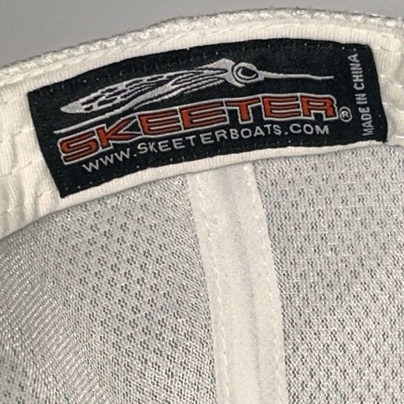 Skeeter Team Logo Trucker Hat Yamaha Eat Sleep Fish Blue White Adjustable EUC - Picture 7 of 9